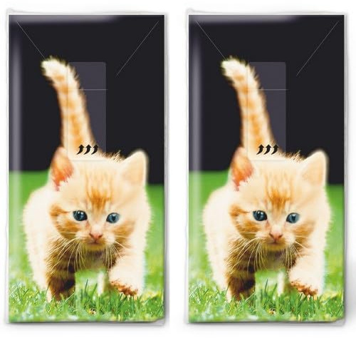 20 einzelne Taschentücher Tiermotive Vorwärts!. 2 Packungen mit 10 einzelnen Papiertaschentücher bedruckt als Geschenk.