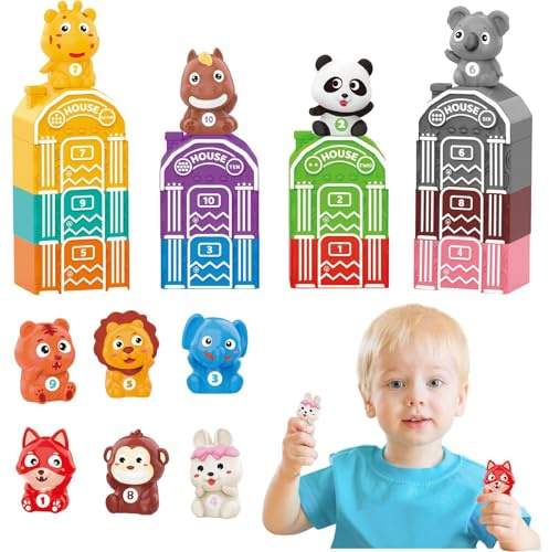 Pupazzi da dito per bambini piccoli pupazzi di dito animale per bambini - Giocattoli da conteggio Giocattoli da fienile 20X gioco di corrispondenza burattini per bambini piccoli giocattoli per dita