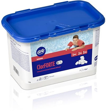 Gre 76100NB - Cloro Forte, Zero Borico, Pastiglie da 30gr - 1kg