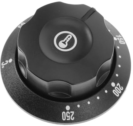 Zerodeko Universal Hob Knobs Replacement Plastic Thermostat Control Knob for Electric Ovens and Water Heaters, Black, 50-250℃ Dial Range for Accurate Temperature Control