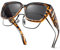 URUMQI Überzieh Sonnenbrille über Normale Brille, Polarisierte Überbrille Sonnenbrille für Brillenträger Damen, Quadratisch Sonnenbrillen zum Überziehen Fit over Sunglasses mit UV400 Schutz