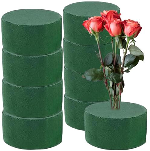 KLLJ Spugna per Fiori Rotonda,9pcs Bombole Floreali in Schiuma Floreale,Spugna Floreale per Fiori Freschi,Schiuma Floreale Bagnata,Blocco Spugna Floreale Rotondi,Cilindro Spugna Floreali