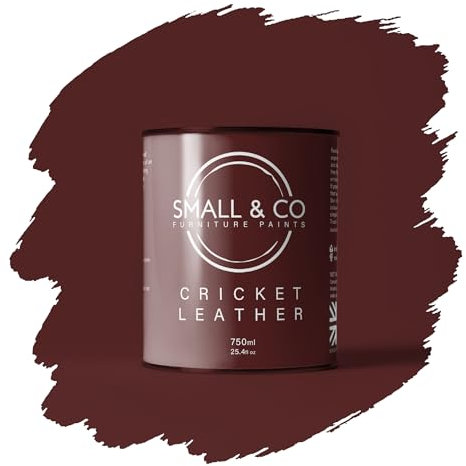 Small & Co Furniture Paint – Cricket Leather (oxblood leather red—deep and sophisticated) | Premium Water-Based Matte Acrylic for Cabinets & Wood | Strong Adhesion, Low Odour, Quick Dry | 750ml