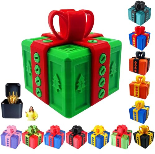 Aidodmom Regalo Divertentes Uomo, Scatola Regalo a Sorpresa con Dito, Scatola Scherzosa con Sorpresa con Viti Stampate in 3D, Regali di Natales
