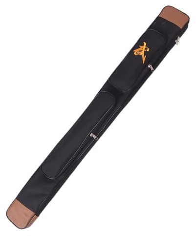 BTYQKZVPM Wushu Carry Weapon Kendo Bag, Tai Chi Kung Fu Sword Bag Oxford Cloth Single/Double Layer Black and Red 100-120cm(Black Double Layer,110cm)