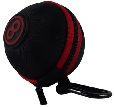 Riven Queue Ball - Borsa per palline, supporto portatile, per biliardo, colore: Nero