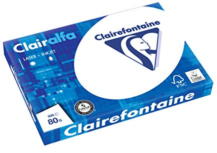 CLAIREFONTAINE 1969 Papier clairalfa Multifonctions A3 80g/m2 Ramette de 500 feuilles