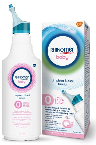 Rhinomer Baby Spray Nasal 100% Agua de Mar de Origen Natural, Fuerza Extra Suave Para Bebés, 115 ml