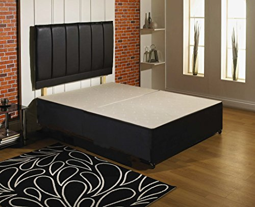 Faux Leather Divan Base Unit Only Available in all UK sizes (BLACK, 6FT SUPER KING)