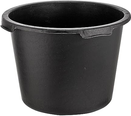 BURI 10 Stück Mörtelkübel rund 40L, 48cm breit, 34cm hoch, schwarz Pflanzwanne Pflanzenkübel außen Pflanzkübel groß Maurerwannen Baueimer Eimer Mörtelwanne Pflanzgefäß Kübel Maurerkübel ZEHN Gefäße