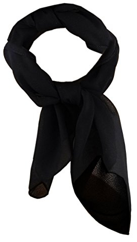 TigerTie Damen Chiffon Nickituch in schwarz einfarbig unicolor - Halstuch Größe 50 cm x 50 cm