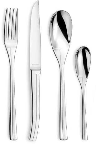 COUZON - Ménagère 24 couverts de table en coffret pour 6 personnes - Persane - Acier inoxydable 18/10, Finition Miroir, Epaisseur 4 mm - Inox