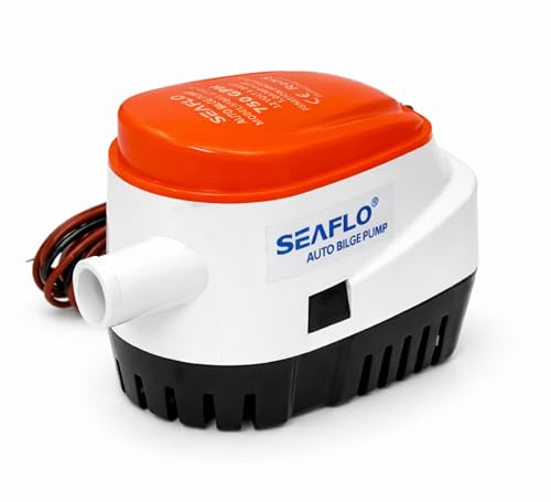 SEAFLO 06 Series Automatic Submersible Bilge Pump - 750GPH, 12V, 3/4 Outlet, 4-Year Warranty! - All-in-One Pump and Float Switch, Snap-Off Strainer, Compact Marine Boat Yacht Bilge Pump CE & Rohs
