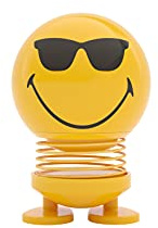 Hoptimist Smiley Cool Wackelfigur & Glücksbringer, Deko Skandinavisch, Wohnzimmer & Schreibtisch Deko, Büro Gadgets, Tolle Kleine Geschenke, 4,5 x 5,6 x 6,6 cm, Small, Gelb