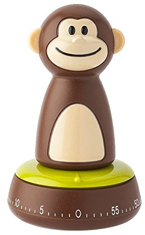 Joie Kitchen Gadgets 77755 Monkey Kitchen Timer, Stainless Steel, Brown/Beige, 5 x 5 x 10 cm
