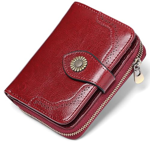 SENDEFN Portemonnaie Damen Klein, RFID-Blockierung Klein Geldbörse Damen aus Leder, Geldbeutel mit 12 Kartenfächer und Münzfach