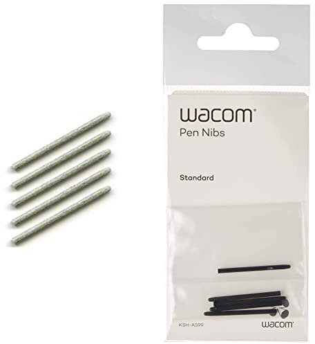 Wacom Hard Felt Nibs for Intuos 4/5 (Pack of 5) (13x7.5 x2.5cm) & Pen nibs, black, 5 pack