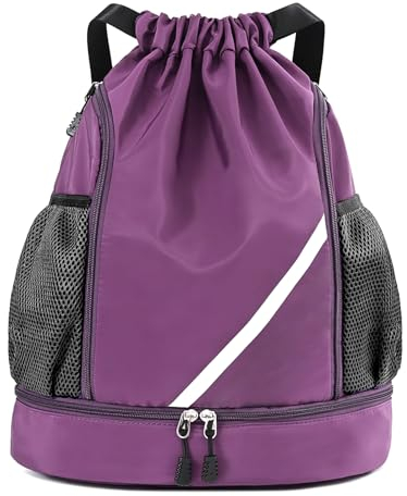 DAGORD Turnbeutel Mit Schuhfach - Mode Sport Rucksack Wasserdicht Klein Drawstring für Schwimmen Tauchen Strand Reisen Fitnessstudio