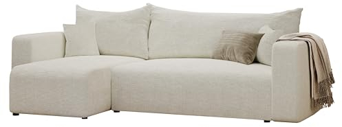 GREKPOL Sofa mit Schlaffunktion 145x248 Sofa 3 Sitzer - Ecksofa mit Schlaffunktion und Bettkasten - Schlafsofa mit Bettkasten - Wohnzimmer Couch