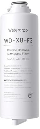 Waterdrop WD-X8-F3 Filtro, Unico Reemplazo para Sistema de Ósmosis Inversa WD-X8 800 GPD, Vida Útil 24-Meses, Reduce PFAS