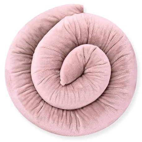 Bebeloo Sidosovkudde, kroppskudde, pregnancy kudde, sängkudde, sängorm, nackrulle, sovkudde, amningskudde, sängskydd, drag (pastellrosa, 400 cm)