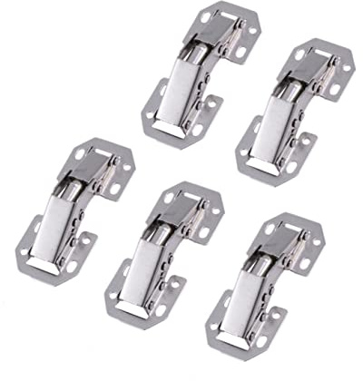 NUOBESTY 5pezzi Cerniere in Acciaio Inox Per Porte Da Cucina Cerniere Nascoste Idrauliche Mezza Sovrapposizione Spessore Bracci Idraulici Importati e in Nylon Per Uso Duraturo e Silenzioso