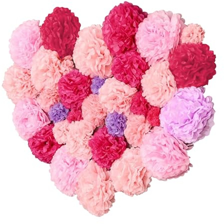 BSITSSS 16 PCS Rotonda Fiori di Carta, Moda Fiori di Carta per Decorazioni, Colorato FioridiCartaCrespa, Party Decorations per Feste, Nozze, Compleanno, Festival, Festa