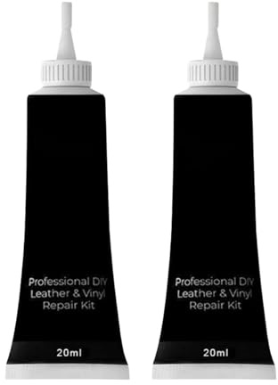 Lederreparatur Creme Schwarz, 2 Stück Leder Reparaturset Lederpflege für Sofa Autositze Lederjacke Schuhe Boot, Kunstleder Fiussigleder Reparatur Set, Lederfarbe Creme, Leder Kratzer Reparatur