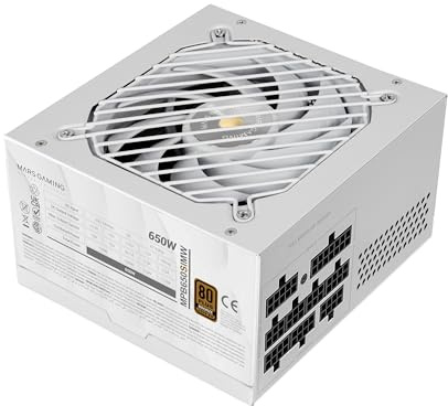 Mars Gaming MPB650SIM, Fuente Alimentación Full Modular ATX 650W, 7 Años Garantía, 80Plus Bronze 230V EU, Ventilador SI 120mm, Tecnología AI2-RPM, DC-DC y SMD, Condensadores Japoneses 105°C, Blanco