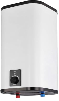 SIGO – Genomströmningsvärmare 230 V, Elektronisk Kompakt Boiler, Kontor, Verkstad, Fritidshus, Butik, Serviceutrymmen – Underanslutning, 20 l, 2000 W – NAPOLI vit