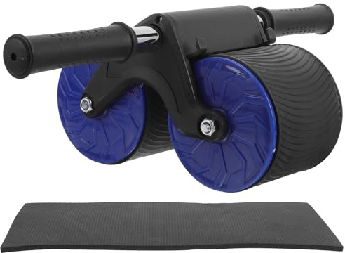 Milisten Rouleau Abdominal Automatique à Double Roue Antidérapante Bleu Accessoire de Fitness pour Renforcement Musculaire Planche d'Entraînement Abdominale Silencieuse Équipement