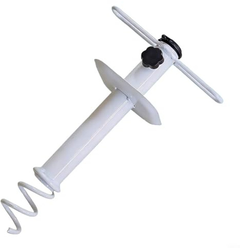 Entgoinggo Base de sombrilla de playa con ancla de arena en espiral, inserto de tierra de hierro resistente para jardín, soporte de sombrilla de jardín, estaca de tornillo a prueba de viento para