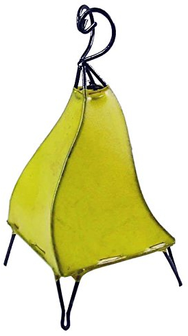 Simandra Orientalische Lampe Stehlampe marokkanische Hennalampe Lederlampe Tischleuchte Stehleuchte Orient Mellah einfarbig 40 cm Color Gelb