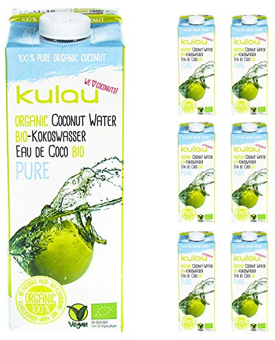 Kulau Bio Kokoswasser Pure 1 Liter 100% pures Kokosnusswasser ohne Zucker und Zusatzstoffe, 12er Pack