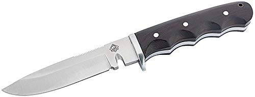 Puma Tec Gürtelmesser, Stahl AISI 440, Sandelholzschalen, Fangriemenöse, Lederscheide