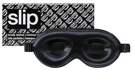 SLIP Schlafmaske aus 22 Momme Maulbeer Seide - verdunkelnde Augenmaske aus Seide, Einheitsgröße mit Gummiband, sanft zur Haut, Schwarz