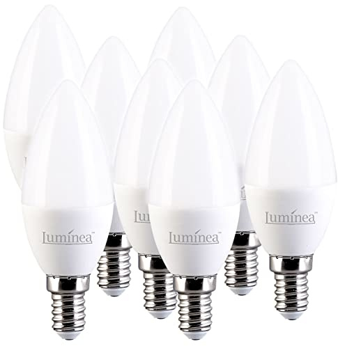 Luminea LED-Glühbirnen E14: 8er-Set LED-Kerzen E14, C37, 3W (ersetzt 30W), 240 lm, tageslichtweiß (Glühlampe, LED-Glühlampen, Deckenleuchte)
