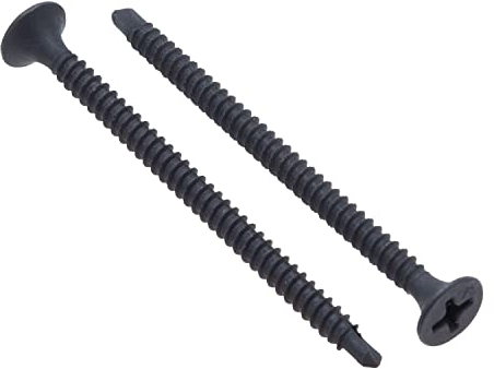 3.5mm x 25mm Vis autoperceuse pour cloison sèche, vis noires autotaraudeuses, filetage fin, vis en acier trempé au phosphate tête cruciforme Phillips pour plaque de plâtre à profil (50 pièces)