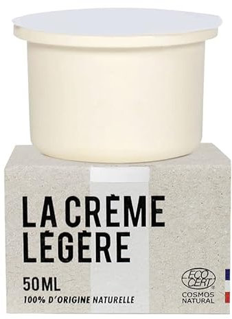 La Crème Libre - Eco-Recharge - Crème Légère - Peau Grasse et Mixtes - 50ml (Sans pot en béton)