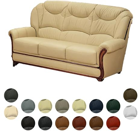 MyVorrei 3-Sitzer-Sofa aus echtem Leder, hergestellt in Italien, 182 x 95 cm, Höhe 102 cm, in 16 Farben erhältlich