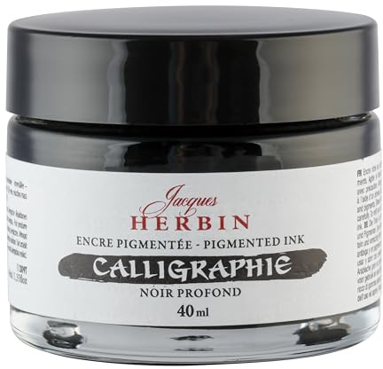 Jacques Herbin 11309T - Encre de calligraphie - noir profond 40ml