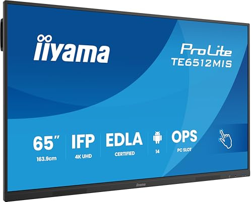 iiyama ProLite TE6512MIS-B4AG Interaktiver - Pantalla táctil 4K UHD de 65 pies para interaktive Zusammenarbeit
