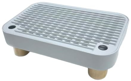 Stgfyxgs Alfombrilla para Caja de Arena para Gatos con Pedal, Antideslizante, Reutilizable, para Gatitos Y Gatos Mayores, Gris Claro