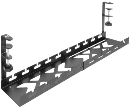 ACT Bandeja de gestión de Cables Extensible Debajo del Escritorio con Soporte de Abrazadera de 43 a 72 cm AC8379