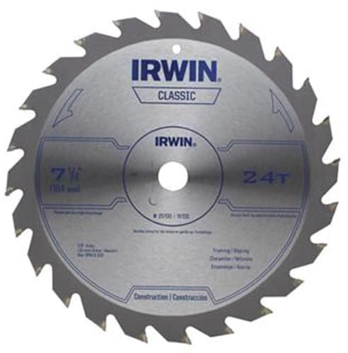 IRWIN Tools Classic Series Steel Corded Circular Saw Blade, 7 1/4-inch, 24T (25130)