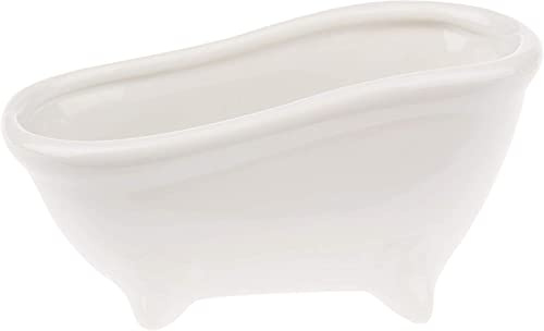 Ceramiczna mydelniczka Wanna, 15 x 7,2 cm, biała błyszcząca Miska dekoracyjna