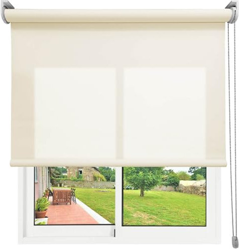 Estor Enrollable Translúcido Karina Premium con Cadena de Repuesto Medidas Ancho X AltoContactaremos para Ajuste sin Cargo Color Beige Oscurecedor. Medida 40x160 cm