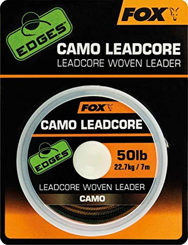 Fox Edges Camo Leadcore Woven Vorfachschnur 50lb 22,7kg 25m