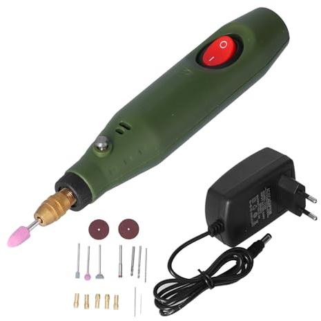 LiebeWH 18Pcs Mini Outil Rotatif, AC 100‑240V P‑500‑8 Ensemble D'outils Rotatifs Multifonctionnels Mini Perceuse Électrique Meuleuse Gravure Stylo Kit pour Meulage Polissage(EU Plug)