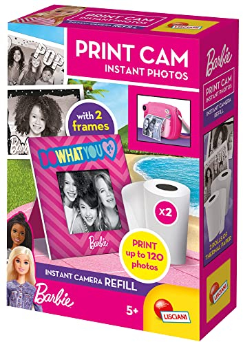Liscianigiochi Barbie Print Cam Hi-Tech, recargas, niños a partir de 4 años, 2 rollos para 120 usar, imprime tus fotos, función vídeo y selfie, color, medium (97968)